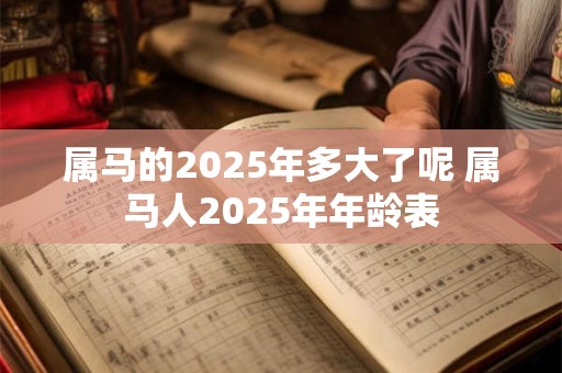 属马的2025年多大了呢 属马人2025年年龄表