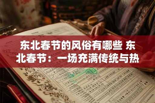 东北春节的风俗有哪些 东北春节:一场充满传统与热闹的盛宴 东北春节的风俗有哪些 东北春节:一场充满传统与热闹的盛宴