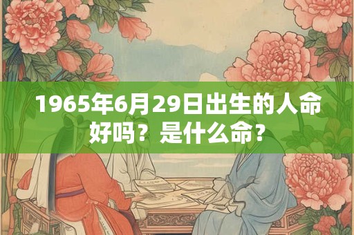 1965年6月29日出生的人命好吗？是什么命？