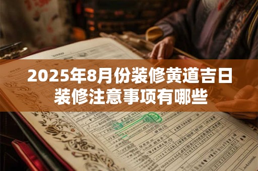 2025年8月份装修黄道吉日 装修注意事项有哪些