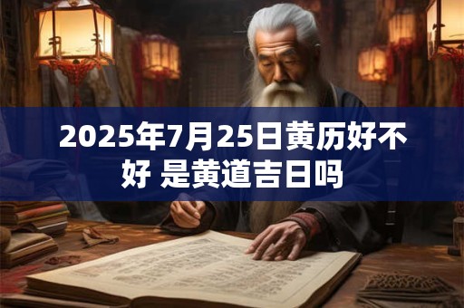 2025年7月25日黄历好不好 是黄道吉日吗 2025年7月25日黄历好不好 是黄道吉日吗