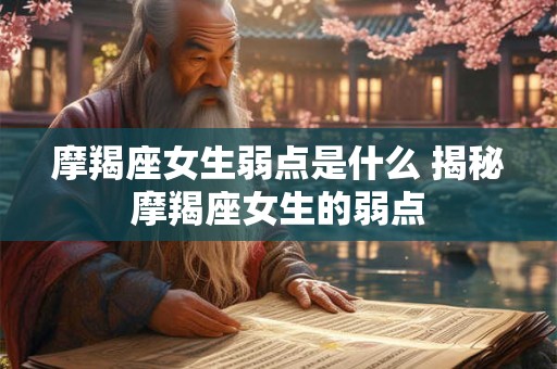 摩羯座女生弱点是什么 揭秘摩羯座女生的弱点