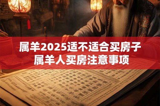 属羊2025适不适合买房子 属羊人买房注意事项