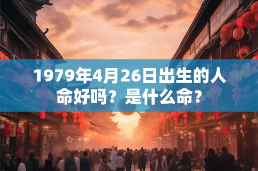 1979年4月26日出生的人命好吗？是什么命？