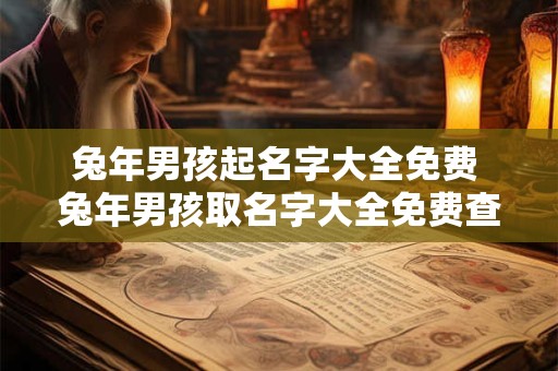 兔年男孩起名字大全免费 兔年男孩取名字大全免费查询