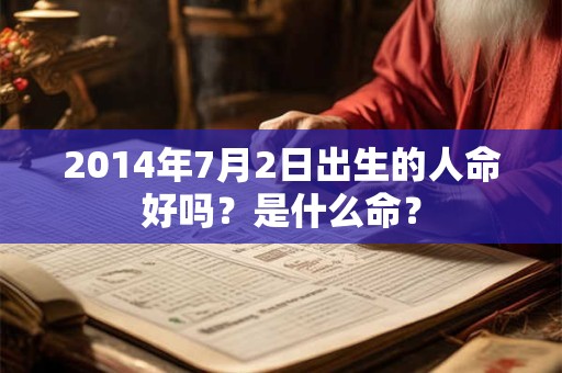 2014年7月2日出生的人命好吗？是什么命？