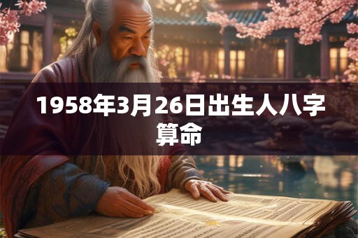 1958年3月26日出生人八字算命 1958年3月26日出生人八字算命