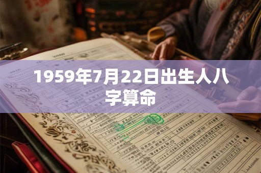 1959年7月22日出生人八字算命