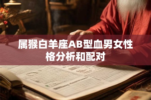 属猴白羊座AB型血男女性格分析和配对