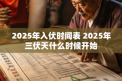 2025年入伏时间表 2025年三伏天什么时候开始