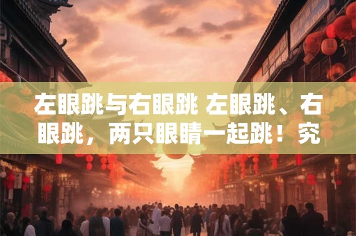 左眼跳与右眼跳 左眼跳、右眼跳，两只眼睛一起跳！究竟意味着什么？