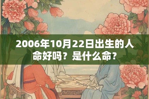 2006年10月22日出生的人命好吗？是什么命？
