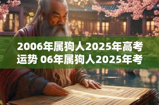 2006年属狗人2025年高考运势 06年属狗人2025年考试运如何