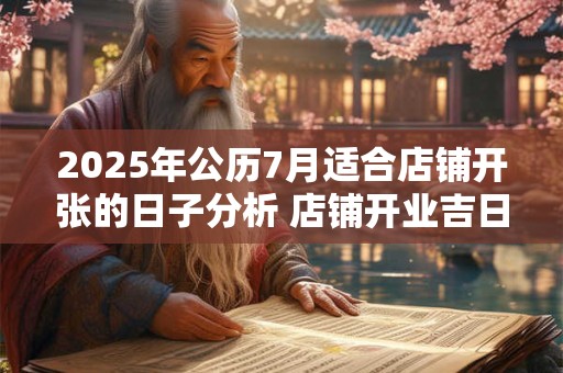 2025年公历7月适合店铺开张的日子分析 店铺开业吉日