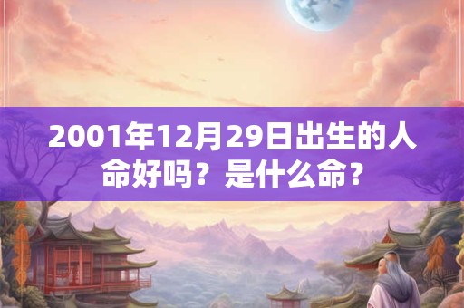 2001年12月29日出生的人命好吗？是什么命？