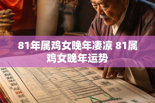 81年属鸡女晚年凄凉 81属鸡女晚年运势