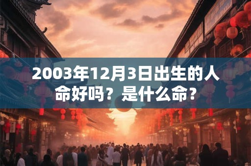 2003年12月3日出生的人命好吗？是什么命？