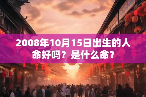 2008年10月15日出生的人命好吗？是什么命？