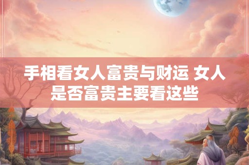 手相看女人富贵与财运 女人是否富贵主要看这些