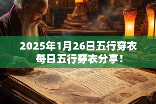 2025年1月26日五行穿衣 每日五行穿衣分享！