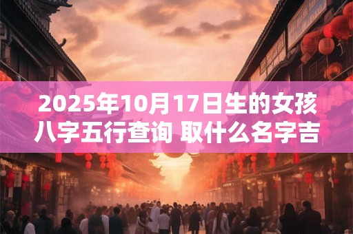 2025年10月17日生的女孩八字五行查询 取什么名字吉利