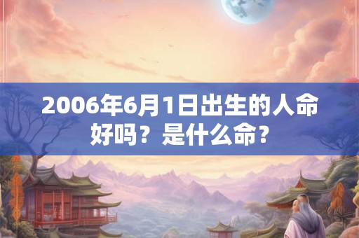 2006年6月1日出生的人命好吗？是什么命？