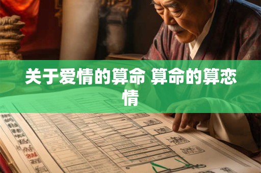 关于爱情的算命 算命的算恋情