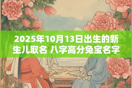 2025年10月13日出生的新生儿取名 八字高分兔宝名字