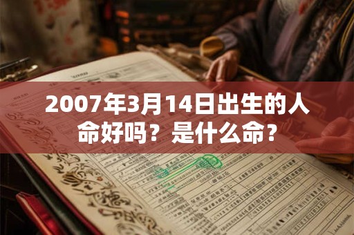 2007年3月14日出生的人命好吗？是什么命？