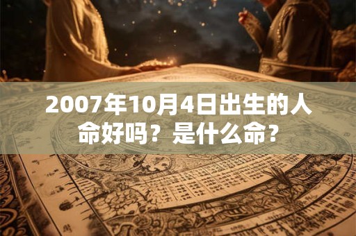 2007年10月4日出生的人命好吗？是什么命？