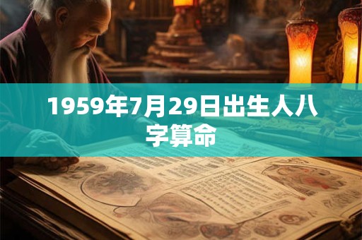 1959年7月29日出生人八字算命 1959年7月29日出生人八字算命