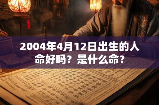 2004年4月12日出生的人命好吗？是什么命？