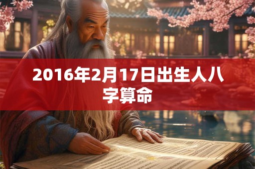 2016年2月17日出生人八字算命