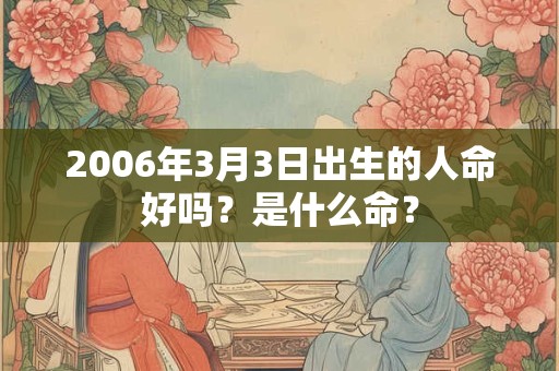 2006年3月3日出生的人命好吗？是什么命？