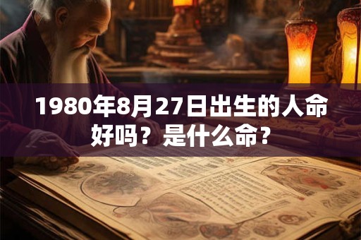 1980年8月27日出生的人命好吗？是什么命？