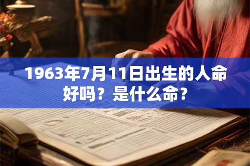1963年7月11日出生的人命好吗？是什么命？