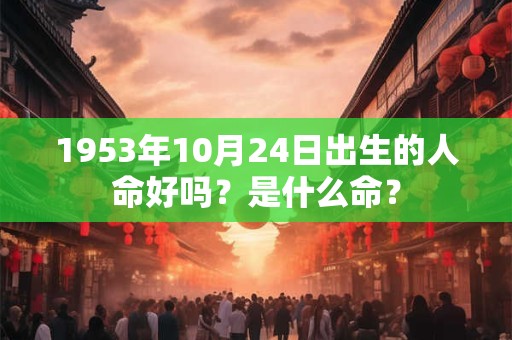 1953年10月24日出生的人命好吗？是什么命？