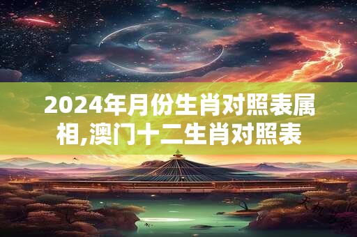 2024年月份生肖对照表属相,澳门十二生肖对照表