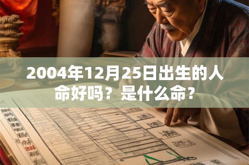 2004年12月25日出生的人命好吗？是什么命？