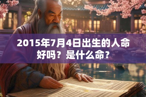 2015年7月4日出生的人命好吗？是什么命？