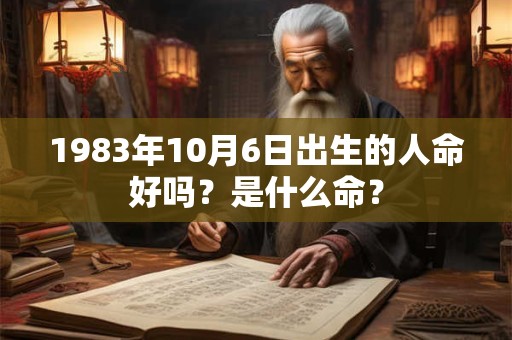 1983年10月6日出生的人命好吗？是什么命？