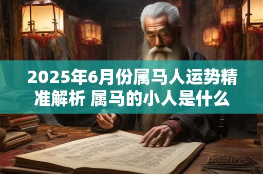2025年6月份属马人运势精准解析 属马的小人是什么属相