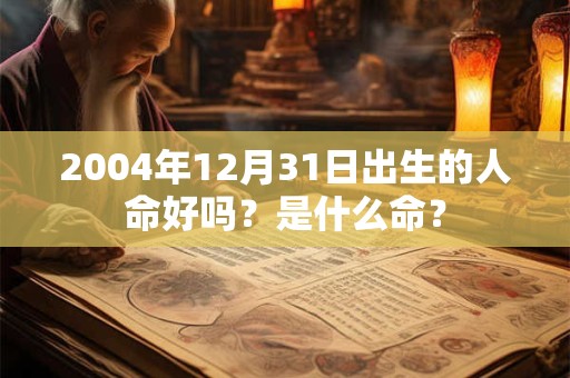 2004年12月31日出生的人命好吗？是什么命？