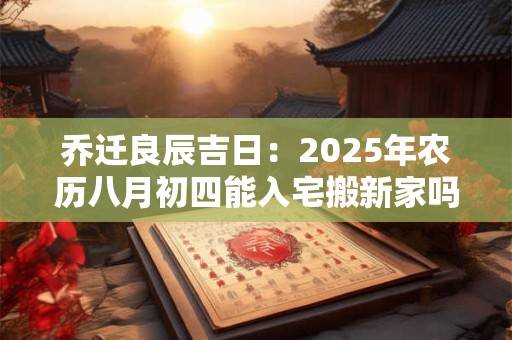 乔迁良辰吉日：2025年农历八月初四能入宅搬新家吗？