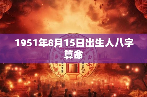 1951年8月15日出生人八字算命