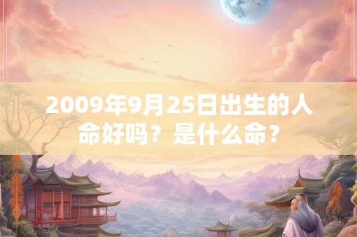 2009年9月25日出生的人命好吗？是什么命？