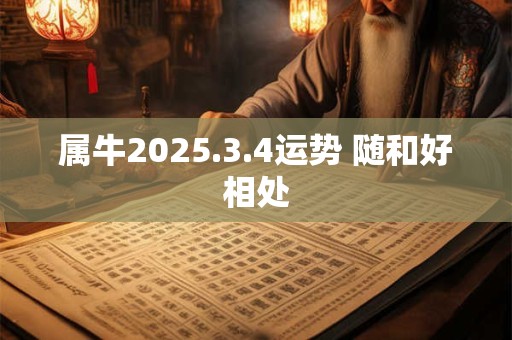 属牛2025.3.4运势 随和好相处