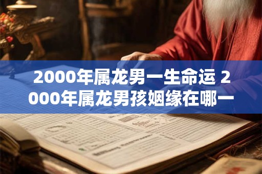 2000年属龙男一生命运 2000年属龙男孩姻缘在哪一年