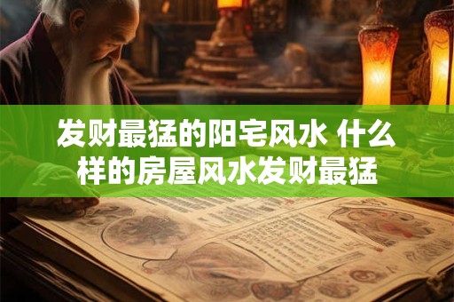 发财最猛的阳宅风水 什么样的房屋风水发财最猛