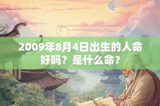 2009年8月4日出生的人命好吗？是什么命？